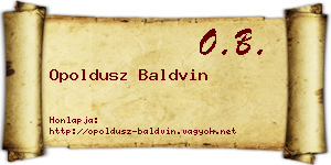 Opoldusz Baldvin névjegykártya